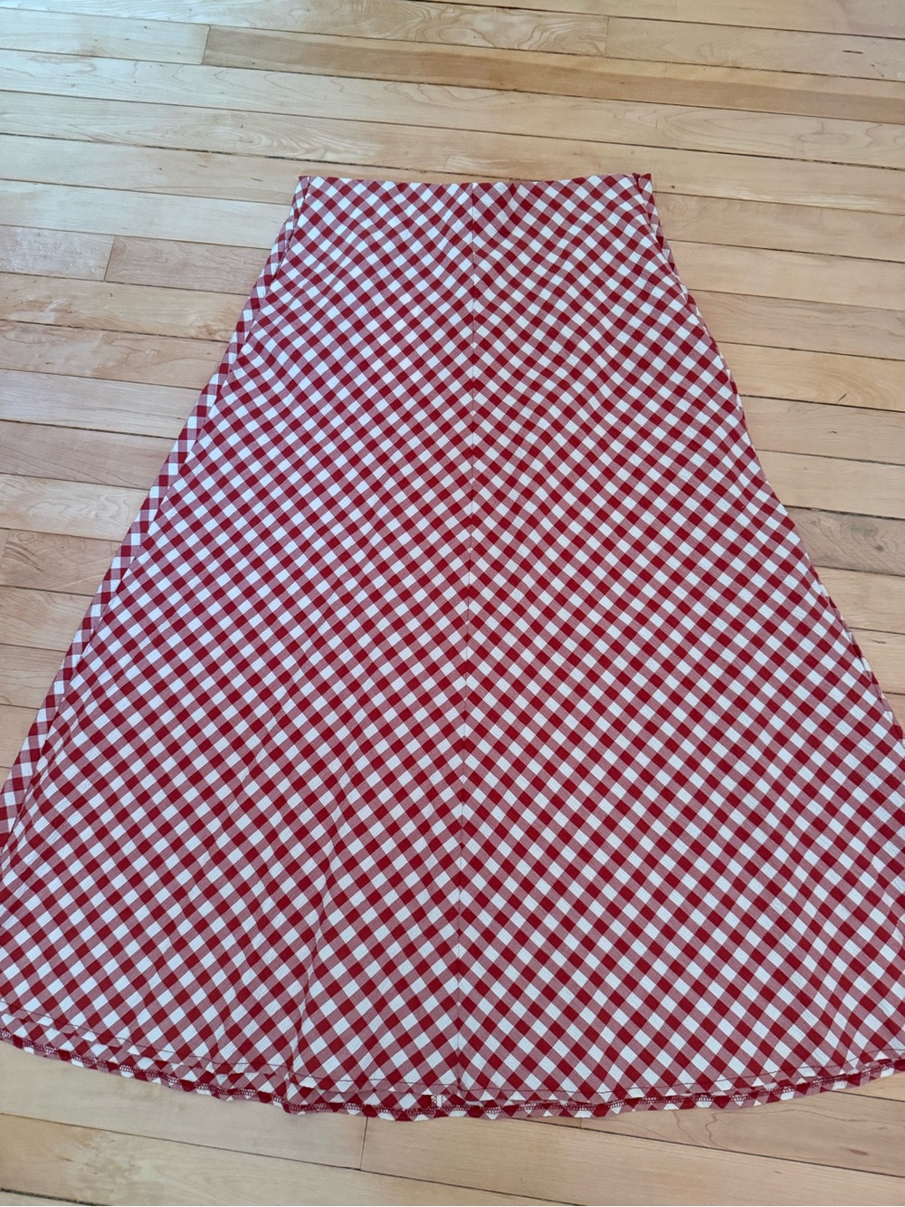 Zara Red and White Gingham A-Line Skirt size Medium NWT